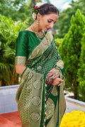 Pine Green Kanjivaram Saree