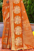 Cider Orange Kanjivaram Saree