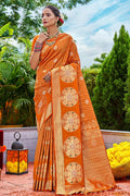 Cider Orange Kanjivaram Saree