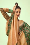 Moss Green Digital Print Saree