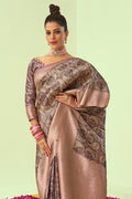 Crepe Pink Digital Print Saree