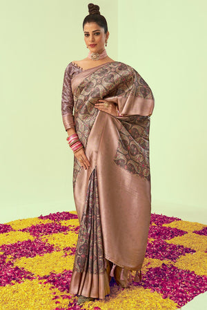 Crepe Pink Digital Print Saree