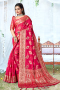 Taffy Pink Organza Saree