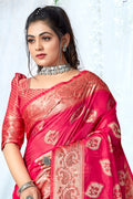 Taffy Pink Organza Saree