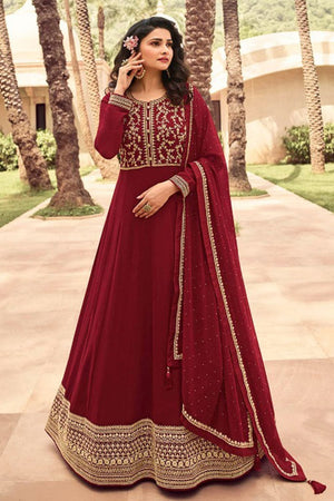 Maroon Anarkali Dress