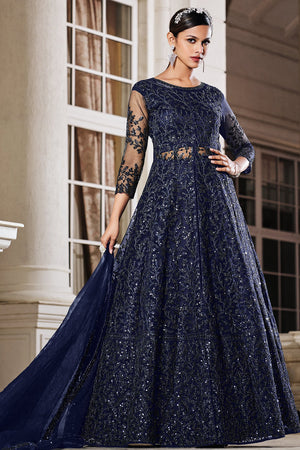 Midnight Blue Anarkali Suit