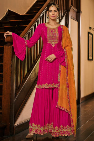 Magenta Pink Anarkali Suit