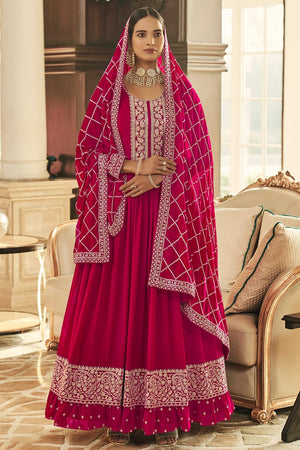 Peoney Pink Anarkali Suit