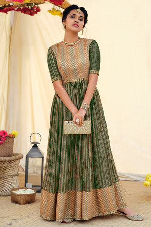 Pine Green Anarkali Suit