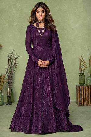 Purple Anarkali Suit