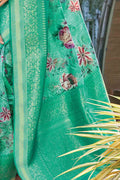 Jungle Green Banarasi Chanderi Saree