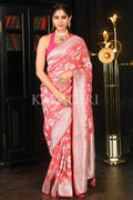 Banarasi Khaddi Georgette Saree Peach Pink Khaddi Georgette Banarasi Saree saree online