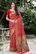 red banarasi saree