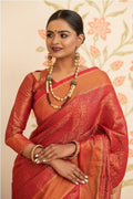 Apple Red Banarasi Saree