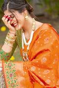 Banarasi Saree Apricot Orange Banarasi Saree saree online