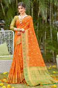 Banarasi Saree Apricot Orange Banarasi Saree saree online