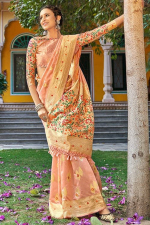 Ballerina Pink Banarasi Saree