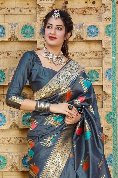 Stunning Hot Red Banarasi Silk Saree With Designer Blouse – Bahuji - Online  Fashion & Lifestyle Store