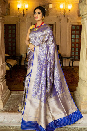 Blue Banarasi Saree