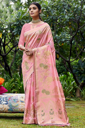 Blush Pink Banarasi Saree