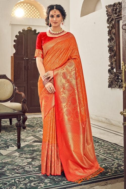 Buy the amazing Taffy Pink Designer Banarasi Saree online-Karagiri