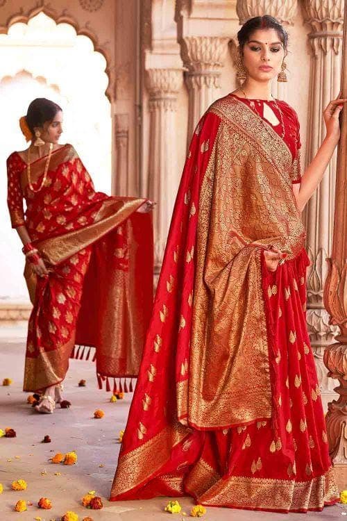 Buy Kalapushpi Embroidered Banarasi Satin Multicolor Sarees Online @ Best  Price In India | Flipkart.com