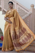 Fawn Beige Banarasi Saree