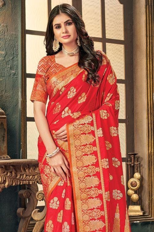 Buy the mesmerizing Pink and Blue Designer Banarasi Saree -Karagiri