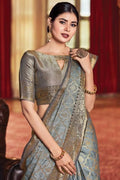 Banarasi Saree Flint Grey Banarasi Saree saree online