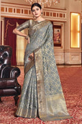 Banarasi Saree Flint Grey Banarasi Saree saree online