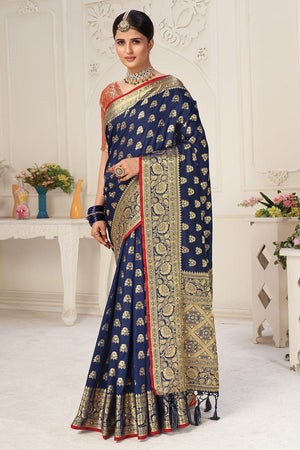 Indigo Blue Banarasi Saree