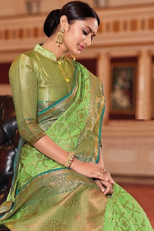 Light Green Banarasi Saree