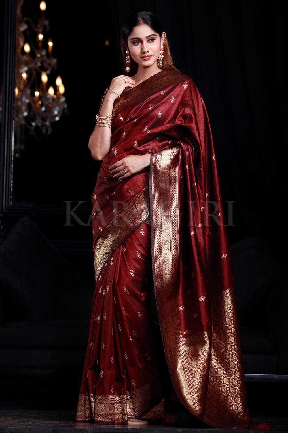 Buy Karagiri Purple Banarasi Silk Saree Online at Best Prices in India -  JioMart.