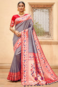 blue banarasi saree