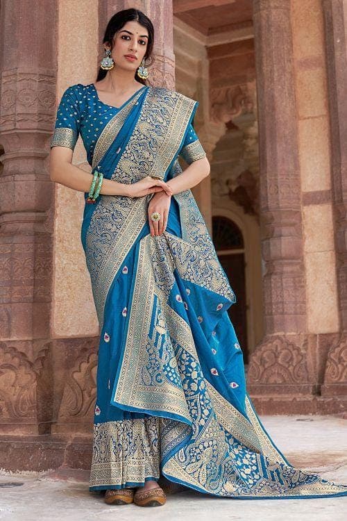 Buy Pastel pink woven designer banarasi saree with embroidered silk blouse  - Wedding sutra collection online - Best quality silk sarees - Free  international shipping - Easy returns – Karagiri