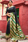 Pebble grey zari woven banarasi saree - From ghats of Banaras - Buy online on Karagiri - Free shipping to USA