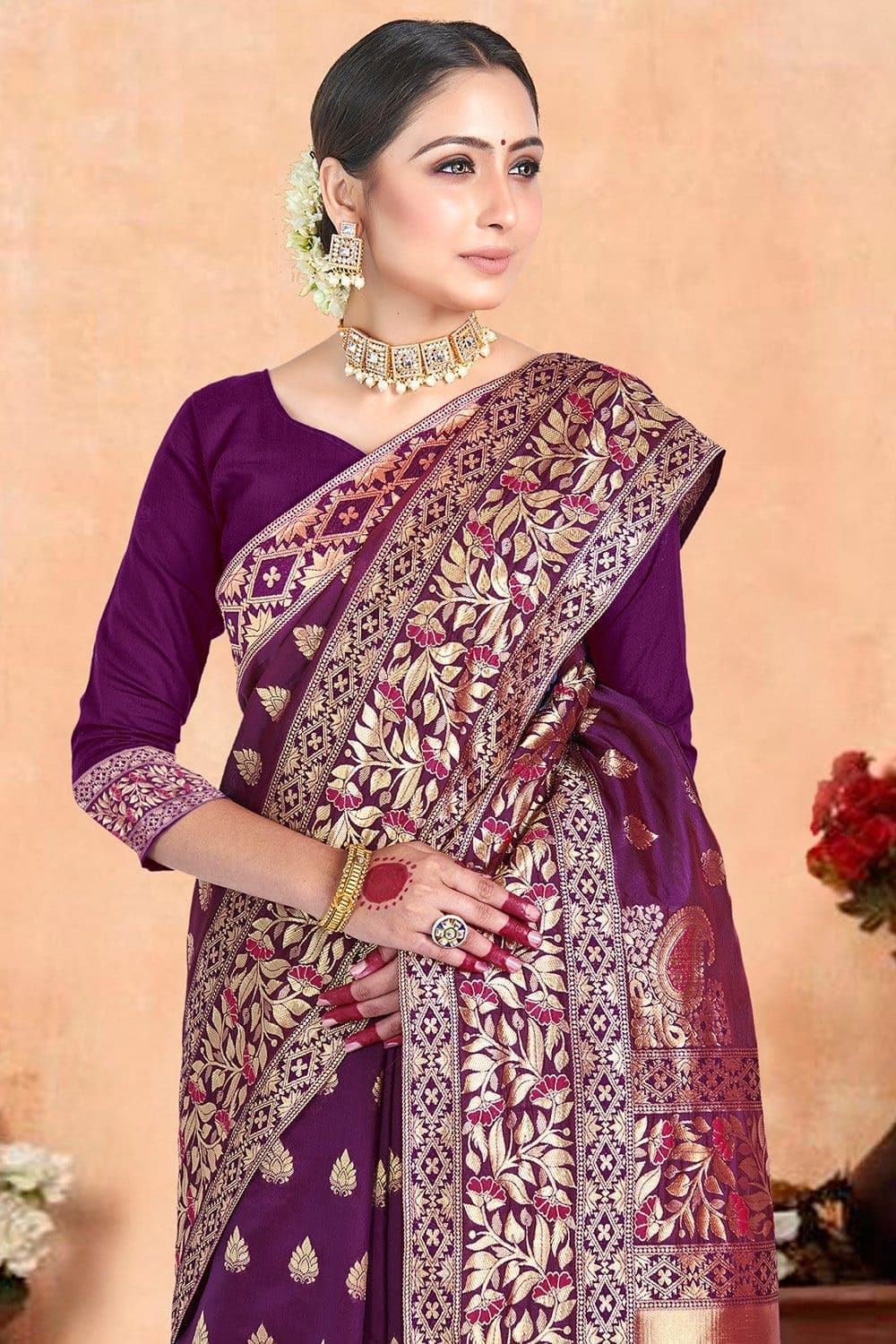 Purple Color Saree Sari With Stitched Blouse Ready to Wear Partywear Indian  Designer Banarasi Saree Wedding Saree Bridal Silk Saree, RR-3035 - Etsy  Israel