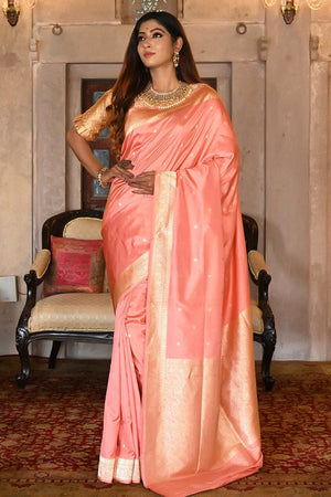 Punch Pink Banarasi Saree