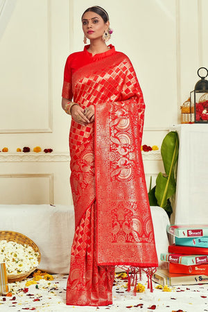 Red Banarasi Saree