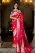 pink banarasi saree