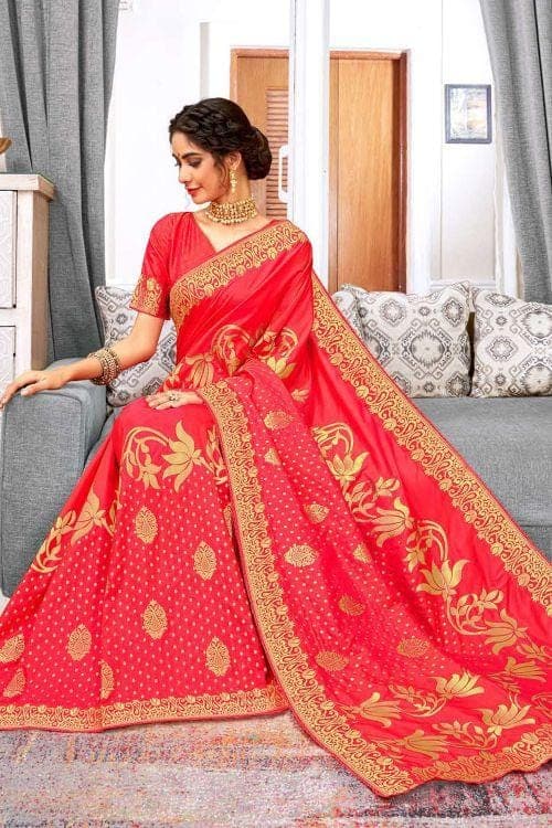 Red Banarasi Saree – Jarataari