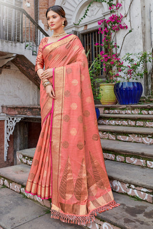 Rouge Pink Banarasi Saree