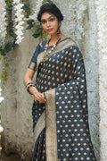 Banarasi Saree Shadow Grey Banarasi Butti Saree saree online