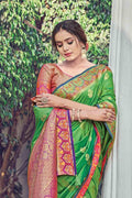 Shamrock Green Zari Banarasi Saree