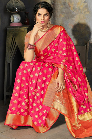 Solomia Pink Banarasi Saree