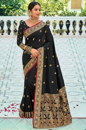 Soot Black Banarasi Saree