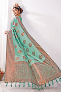 blue banarasi saree