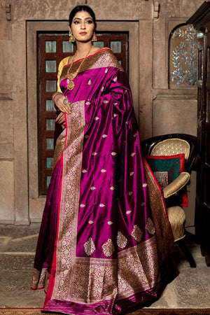 Violet Banarasi Saree