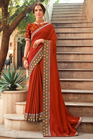 Yam Orange Banarasi Saree