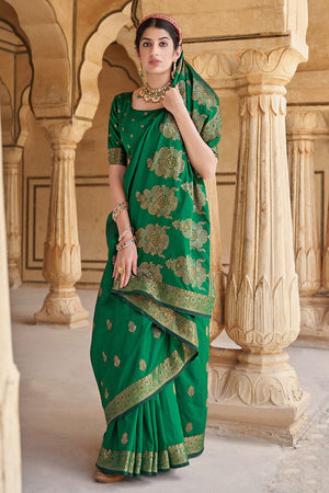 Green Banarasi Saree